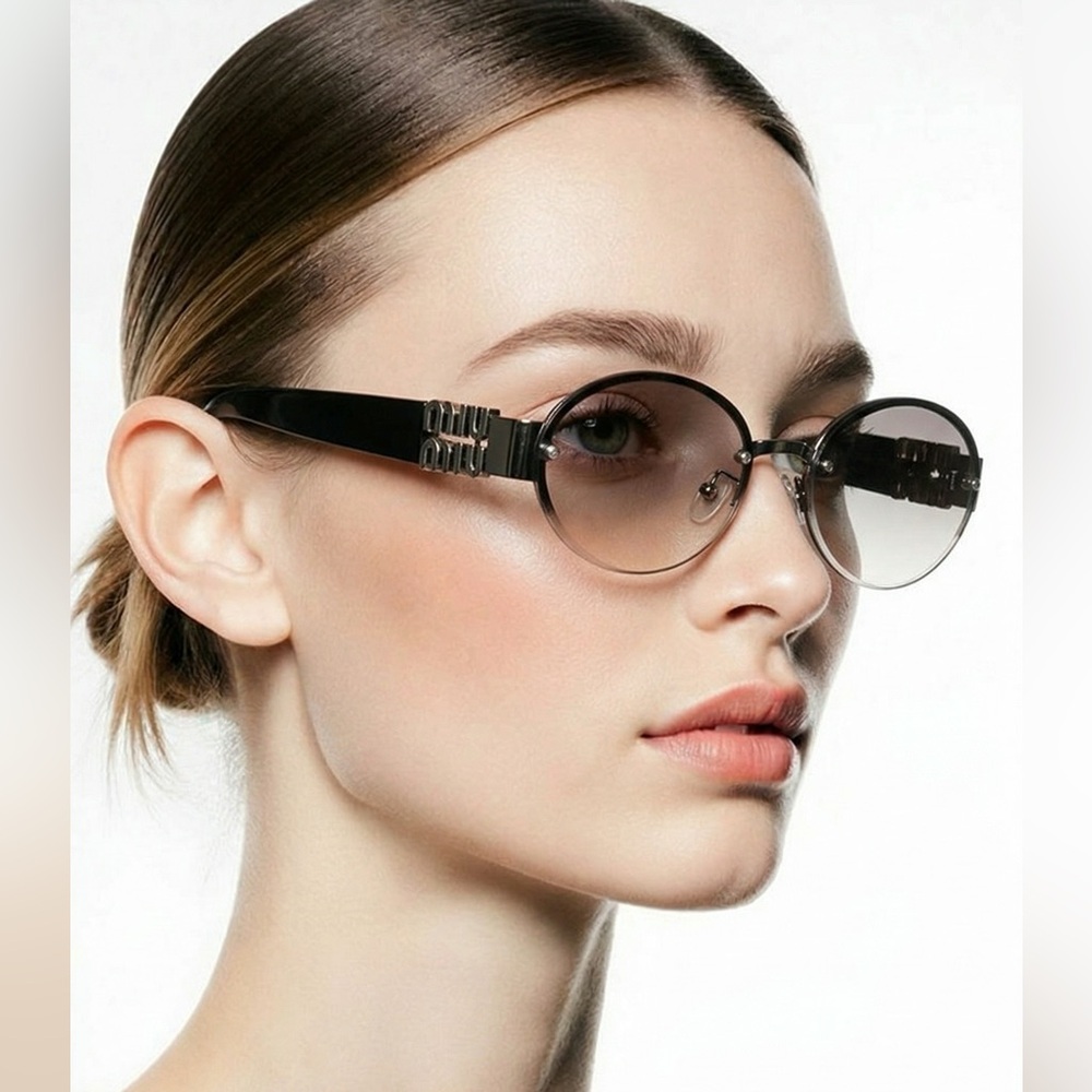 Miu Miu rimless Oval shaped gradient Sunglasses